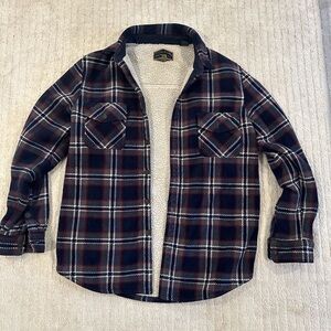 Wrangler Plaid Sherpa-Lined Shirt Jacket